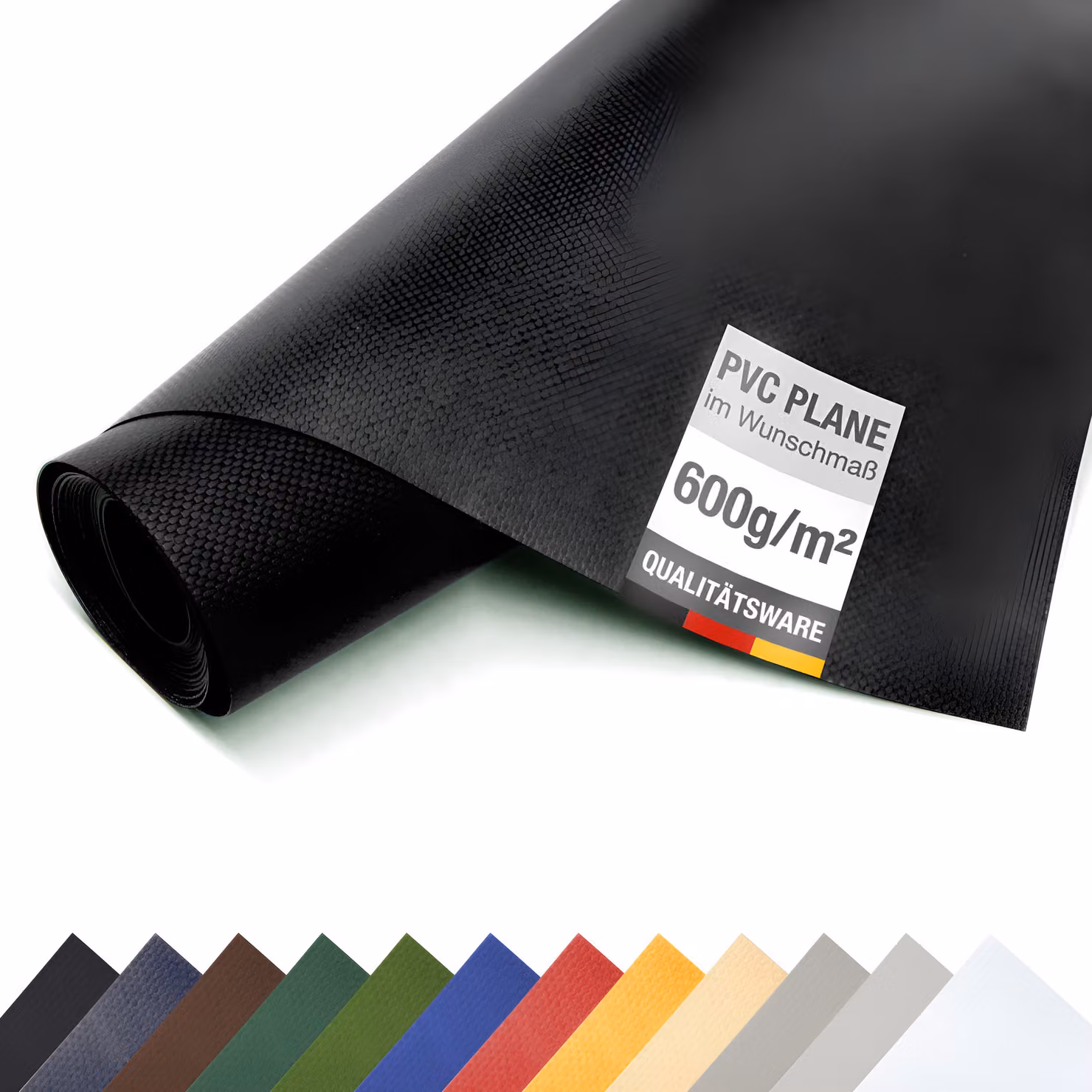 Telone in PVC per camion 600 g/m² al metro telone opaco (nero, 3m x 7m)