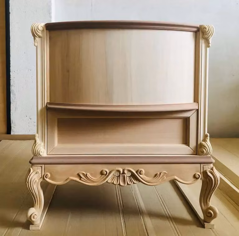 Mobile da bagno classico Mobili 2G in legno grezzo con ante e cassetti L: 100 cm, P: 60 cm, H: 87 cm