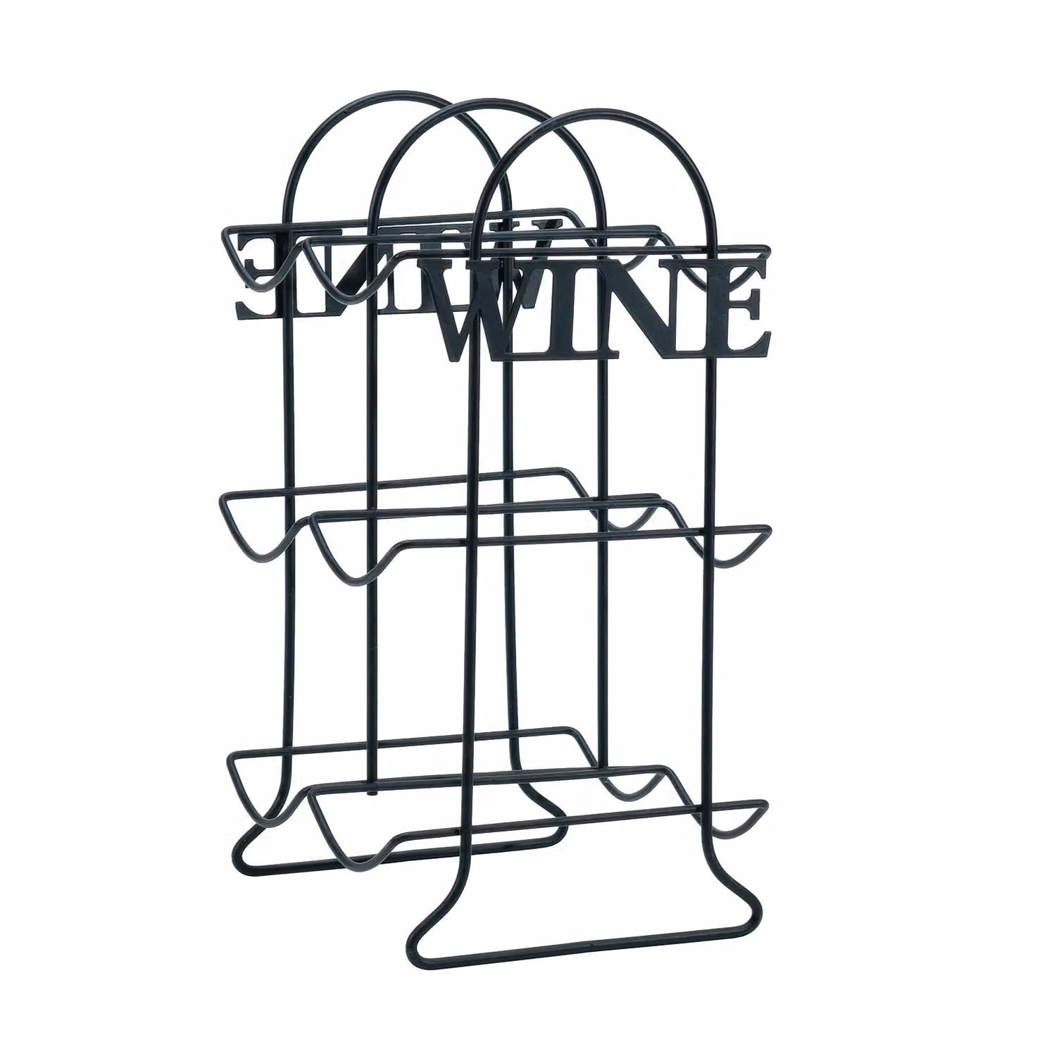 Cantinetta in metallo Gusto Casa per 6 bottiglie, Nero, H 34 x L 21 x P 17 cm – 1