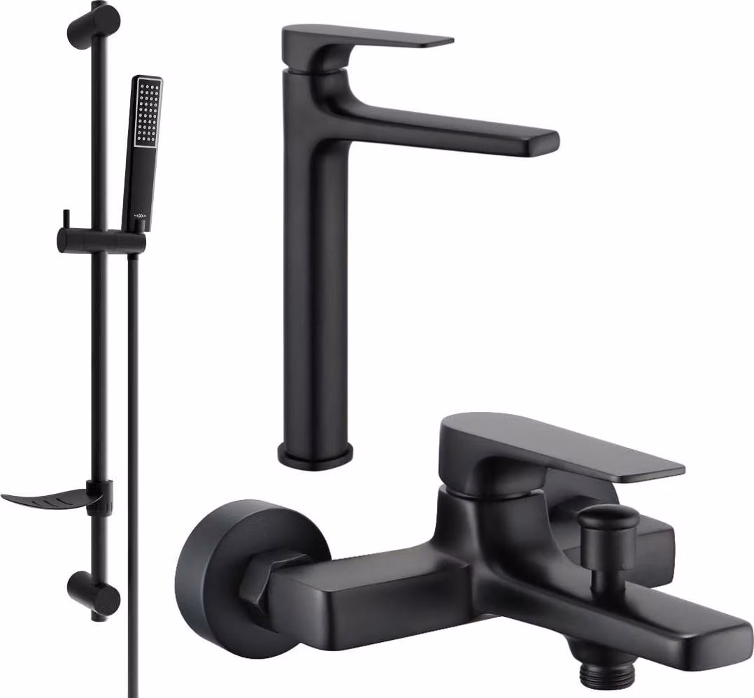 Mexen Lynx DF72 set da bagno, nero - 745913DF72-70