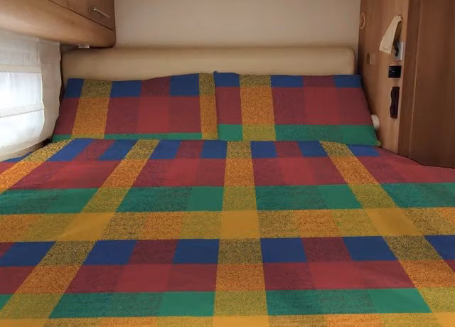 Sacco Copripiumino Personalizzabile Biancheriaweb per Camper e Roulotte in 100% Cotone Fantasia Scotland Rosso Matrimoniale 180x200 cm con Federe 40x80 cm