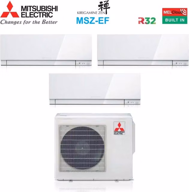 Condizionatore Mitsubishi Electric Mobile Split con WiFi e Controllo via App, Classe Energetica A++, Colore Bianco