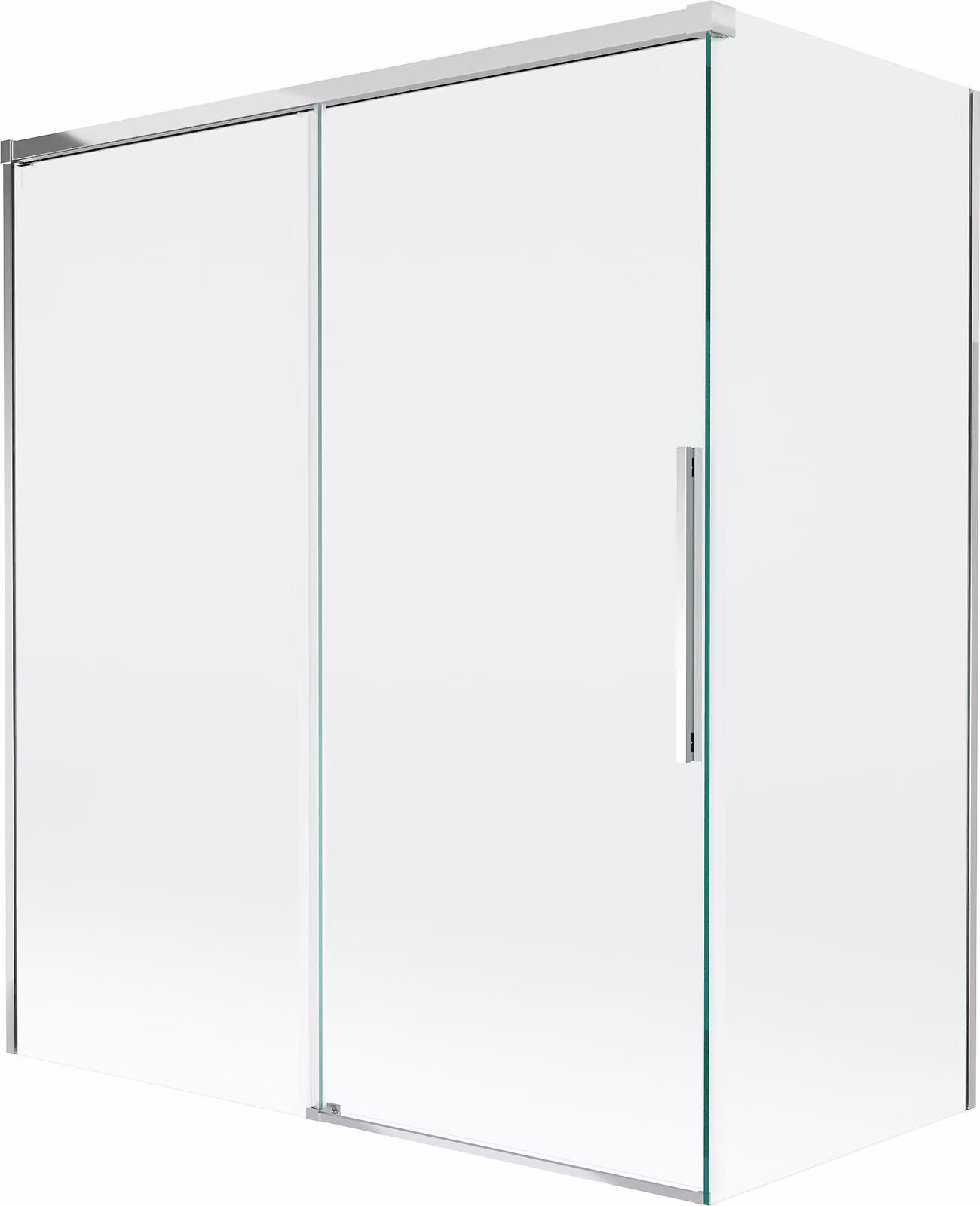Mexen Rox paraschizzi per vasca da bagno a 2 ante scorrevoli 140 + 70 x 150 cm, trasparente, cromo - 8C9-140-070-01-00