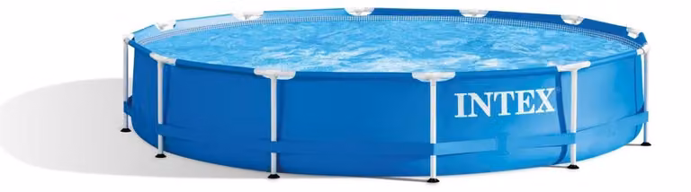 Piscina autoportante con struttura in metallo, dimensioni 366 cm x 76 cm, colore blu