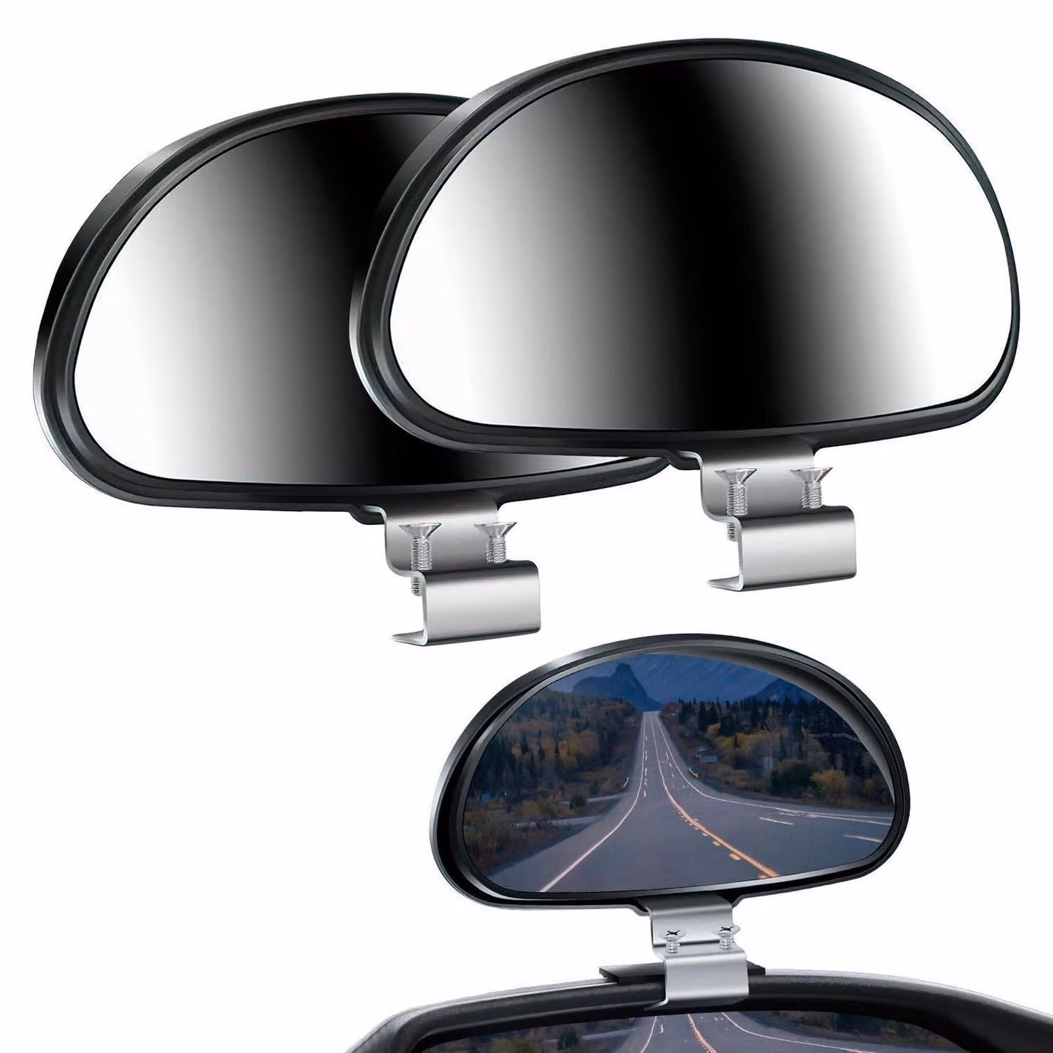 Specchi retrovisori per angolo cieco per auto, set da 2, HD, convessi, grandangolo, regolabili, universali