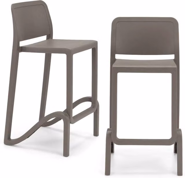 Set di 2 sgabelli moderni Redokasa in polipropilene color beige o grigio opaco per cucina, sala da pranzo o giardino – 1