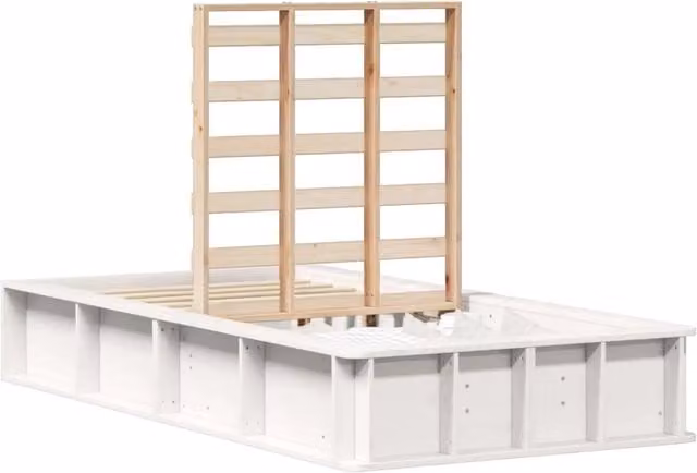 Letto singolo | Letto per adulti | Struttura del letto Bianco 80 x 200 cm Pino massello