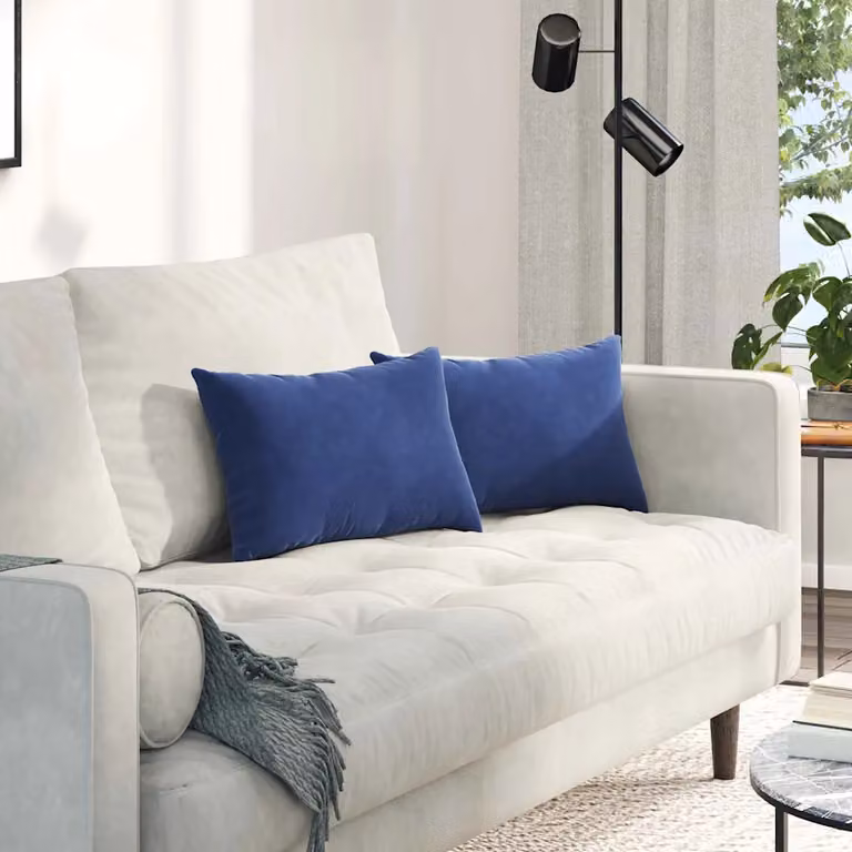 Set di 2 cuscini da divano vidaXL in tessuto a coste, colore blu o verde, L 50 cm x P 30 cm