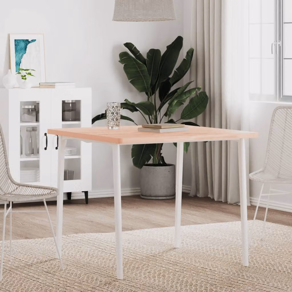 vidaXL Piano per Tavolo Quadrato in Legno di Faggio Marrone L: 80 cm, P: 80 cm, H: 2,5 cm