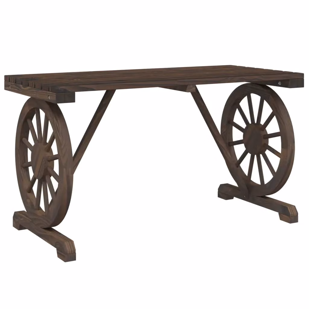 Tavolo da giardino rettangolare vidaXL in legno di abete marrone L: 115 cm, P: 55 cm, H: 65 cm – 2