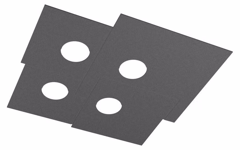 Plafoniera Moderna Plate Metallo Grigio Antracite 4 Luci Gx53