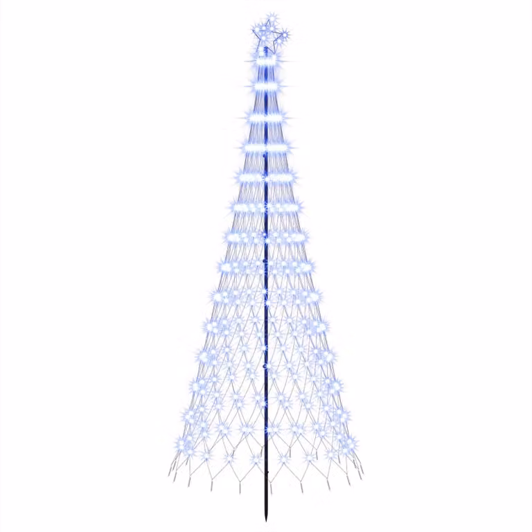 Albero di Natale a LED, 250 cm, 290 LED, colore blu, struttura in ferro, colore nero