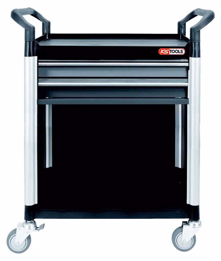 KS TOOLS Carrello di servizio per officina con 2 cassetti e rivestimento - 800.0031
