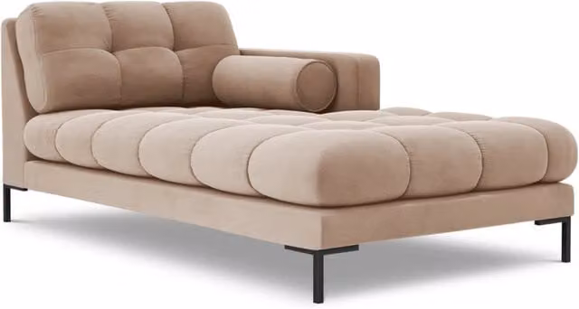 Chaise longue destra Bali di Cosmopolitan Design in velluto beige L: 164 cm, P: 102 cm, H: 75 cm