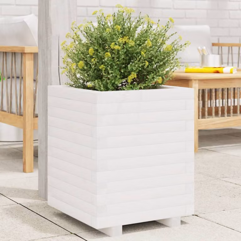 Fioriera da giardino vidaXL in legno di pino bianco L/P/H: 40 x 40 x 49,5 cm