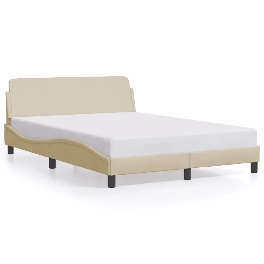 Letto con giroletto moderno vidaXL in tessuto beige e legno di pino L: 120 cm, P: 200 cm – 2