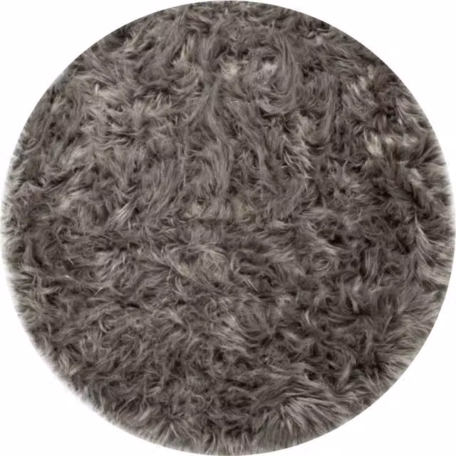 Tappeto rotondo a pelo alto Playara antracite Diametro: 90 cm – 1