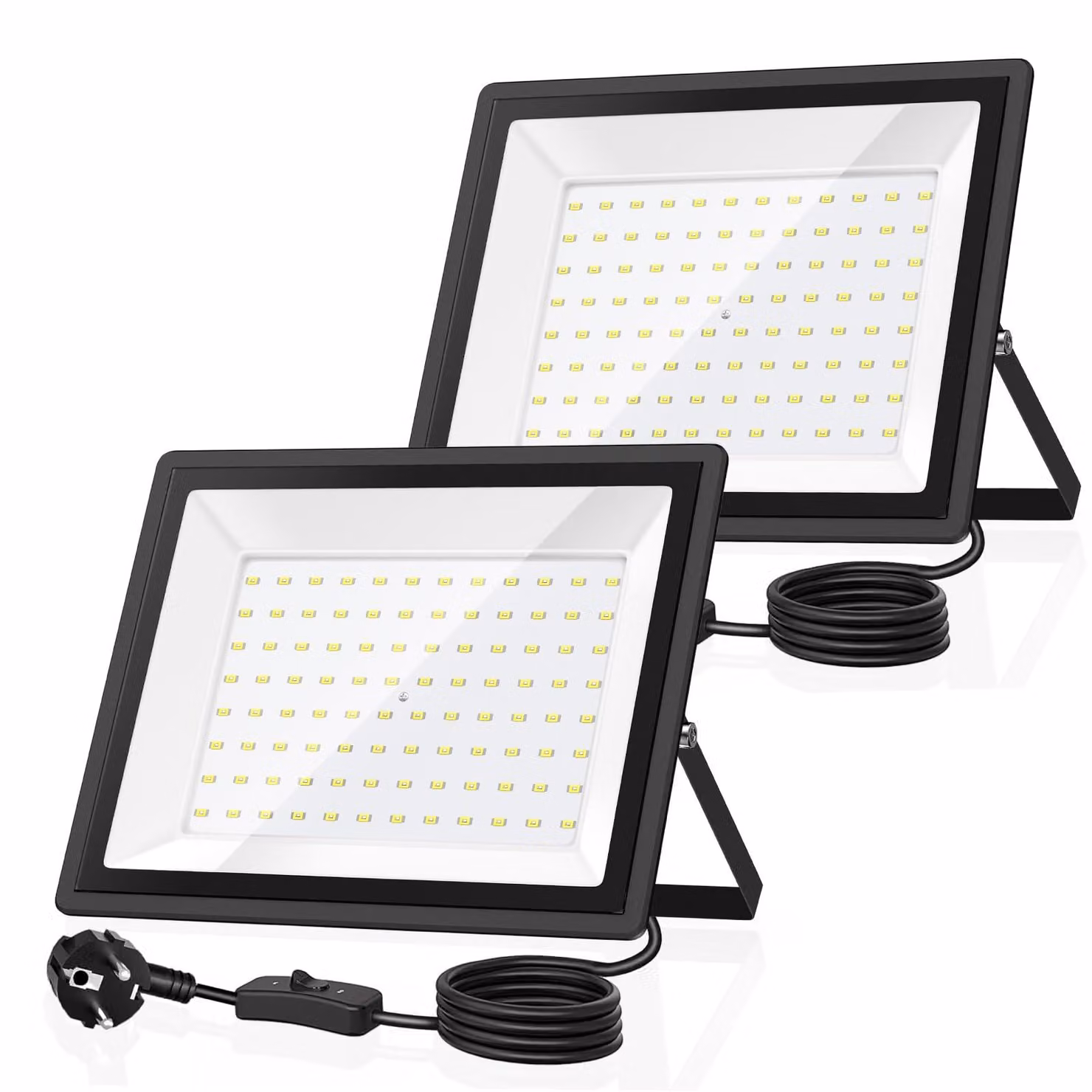 Fari a LED da 100W, 11000 lumen, 6500K, grado di protezione IP66, con spina, set da 2