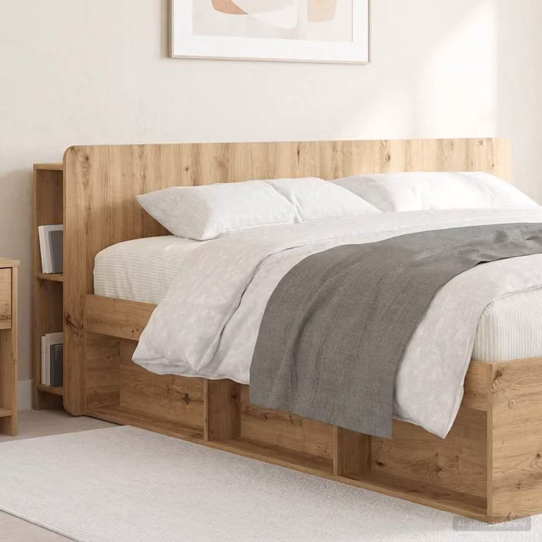 Testata del letto con ripiano integrato vidaXL in legno marrone per letto 180x200 cm