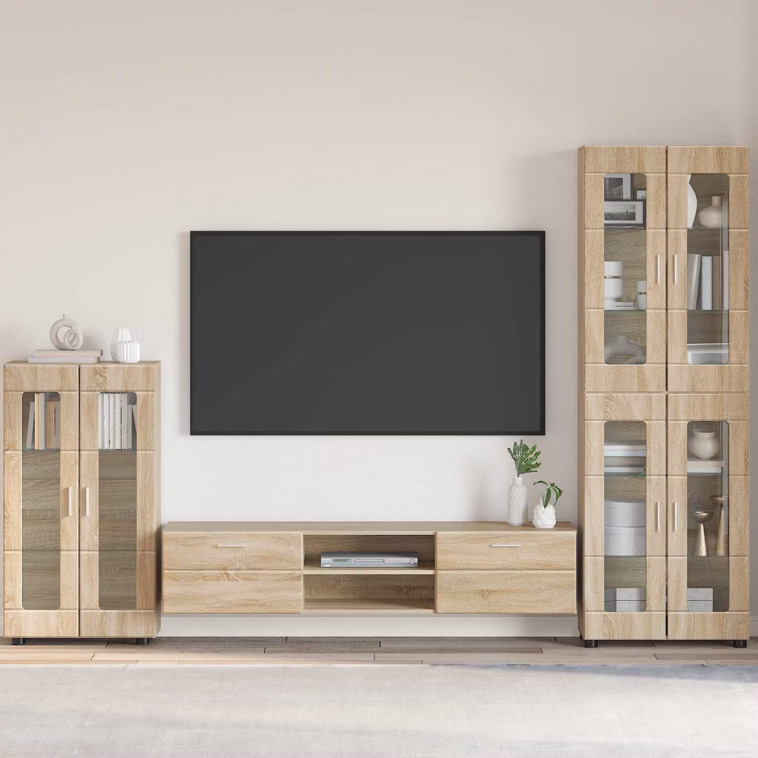 Credenza moderna vidaXL FLORIN in Rovere Sonoma, L 55,5 cm x P 29 cm x H 100 cm