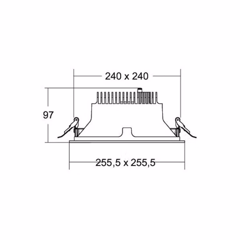 BRUMBERG Apollo Mega, liscio, angolare, DALI, 3.000 K, nero dimmerabile, Nero, Studio / Ufficio, Alluminio, Moderno, Downlight