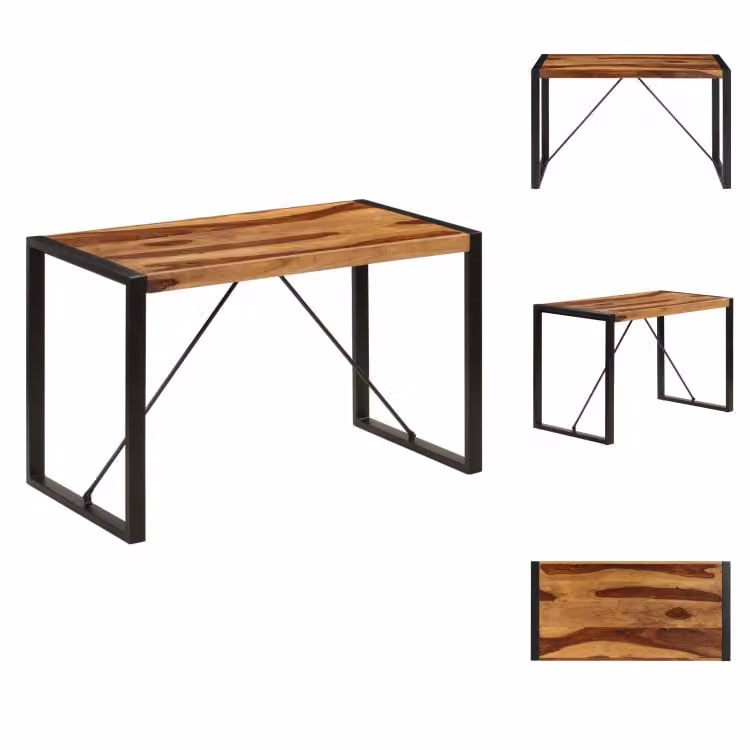 vidaXL Tavolo da pranzo 120 x 60 x 76 cm in legno massiccio - Tavoli da pranzo