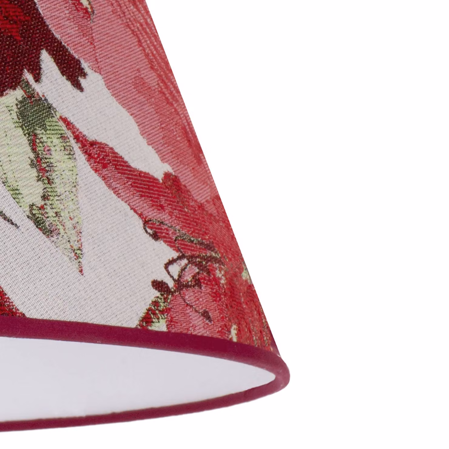 Paralume Sofia, altezza 21 cm, motivo floreale rosso Sofia Duolla, Rosso, Tessuto / Stoffa / Seta