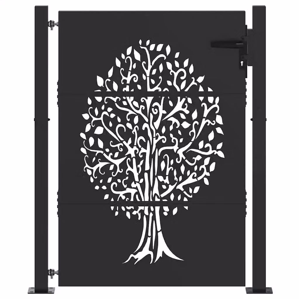 Cancello singolo da giardino vidaXL in acciaio nero L: 110 cm, H: 155 cm – 2