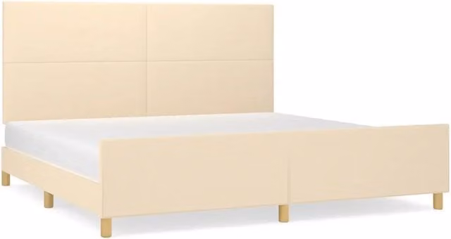 Letto matrimoniale | Letto per adulti | Giroletto senza Materasso Crema 200x200 cm in Tessuto