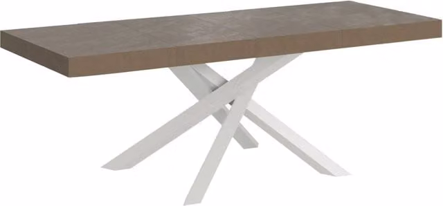 Tavolo Allungabile Moderno GIORDANOSHOP Beige con Telaio in Metallo L/P/H: 160-264 x 90 x 77 cm – 1