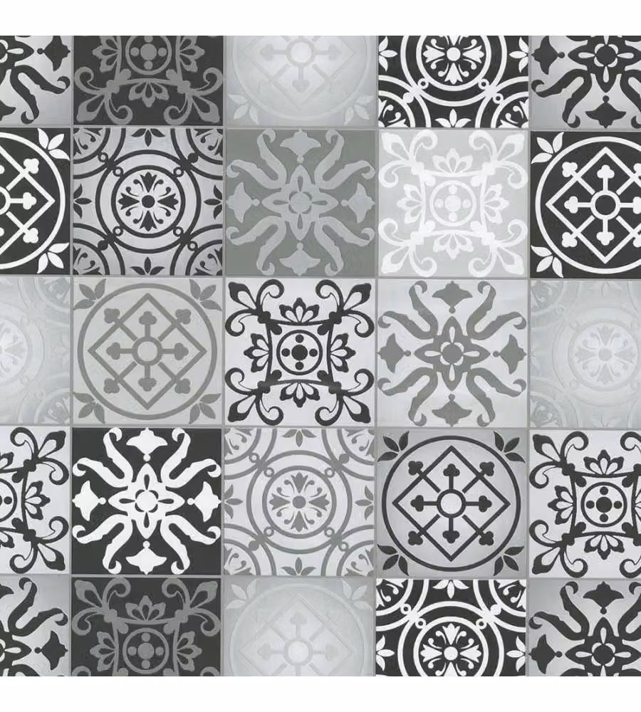 Plastica Adesiva Decorativa Cementina Bianco e Nero 45 cm x 2 m