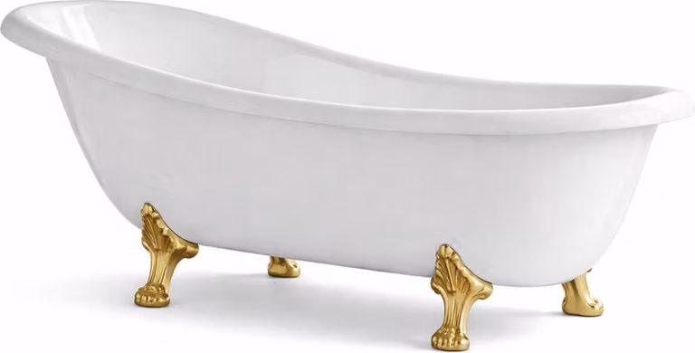 Casa Padrino Vasca da bagno in stile Art Nouveau Bianco / Oro 170 cm - Italy