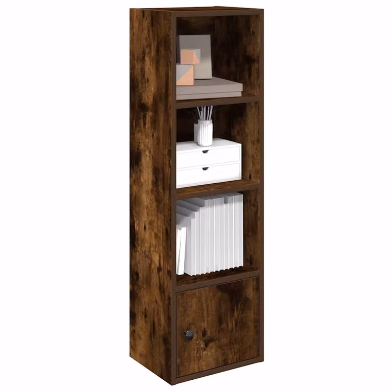 Libreria moderna vidaXL in legno multistrato e MDF, colore marrone, L/P/H: 31 x 24 x 102 cm