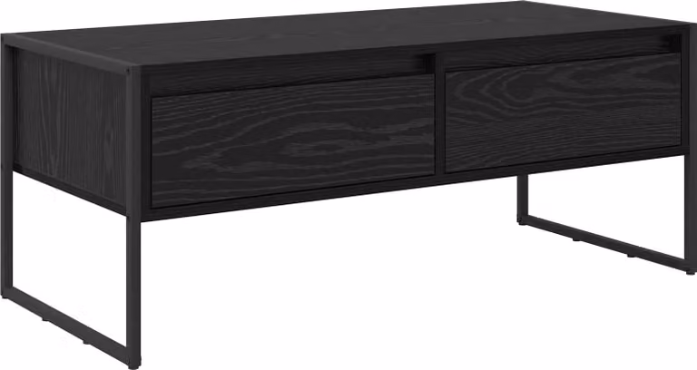 Tavolino da salotto con cassetto Rovere Nero 100 x 46 x 40 cm