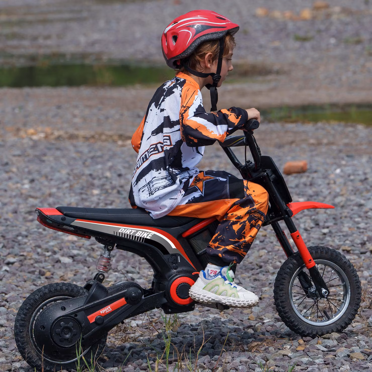 Moto Elettrica HOMCOM per Bambini con Acceleratore Manuale, 2 Velocità, Colore Rosso – 2