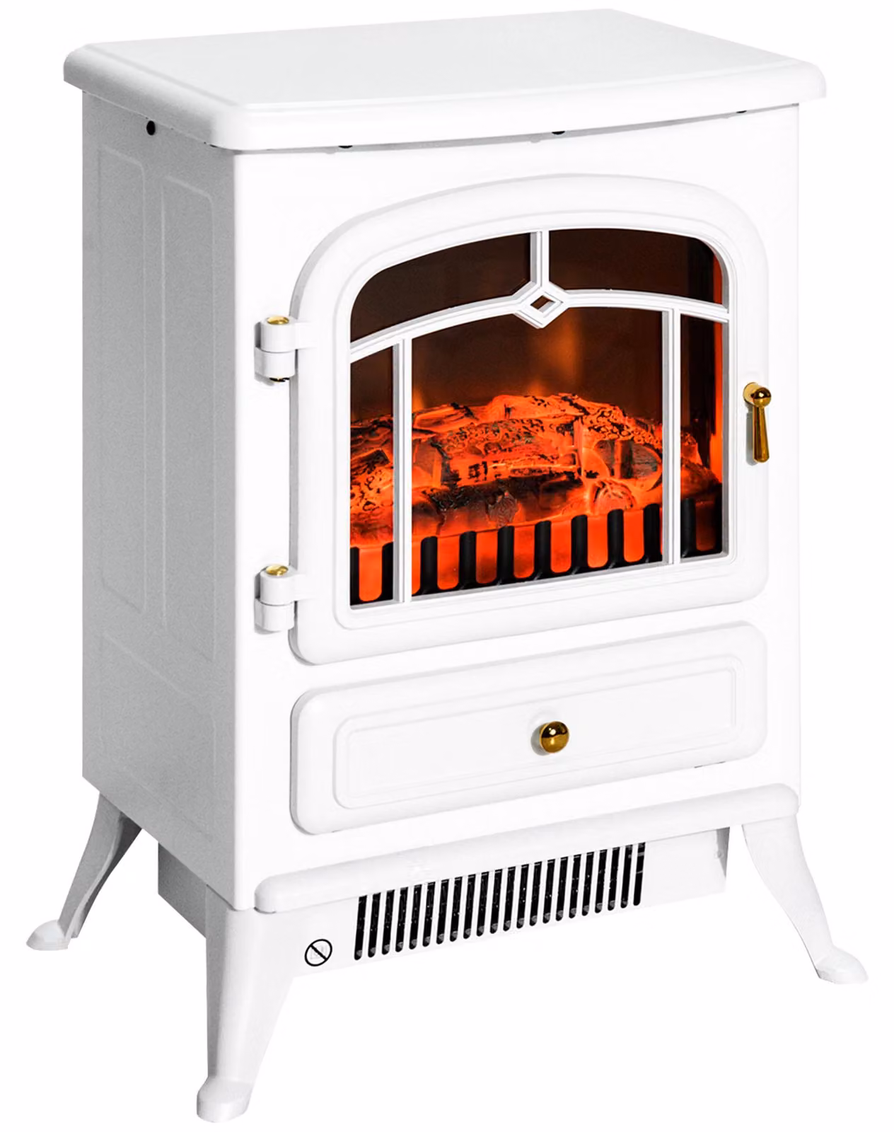 Moonbite, caminetto elettrico, 41,5 x 28 x 54,8 cm, con effetto fiamma, potenza 950 o 1850 W, intensità della luce regolabile, protezione contro il surriscaldamento, materiale: plastica, colore: bianco