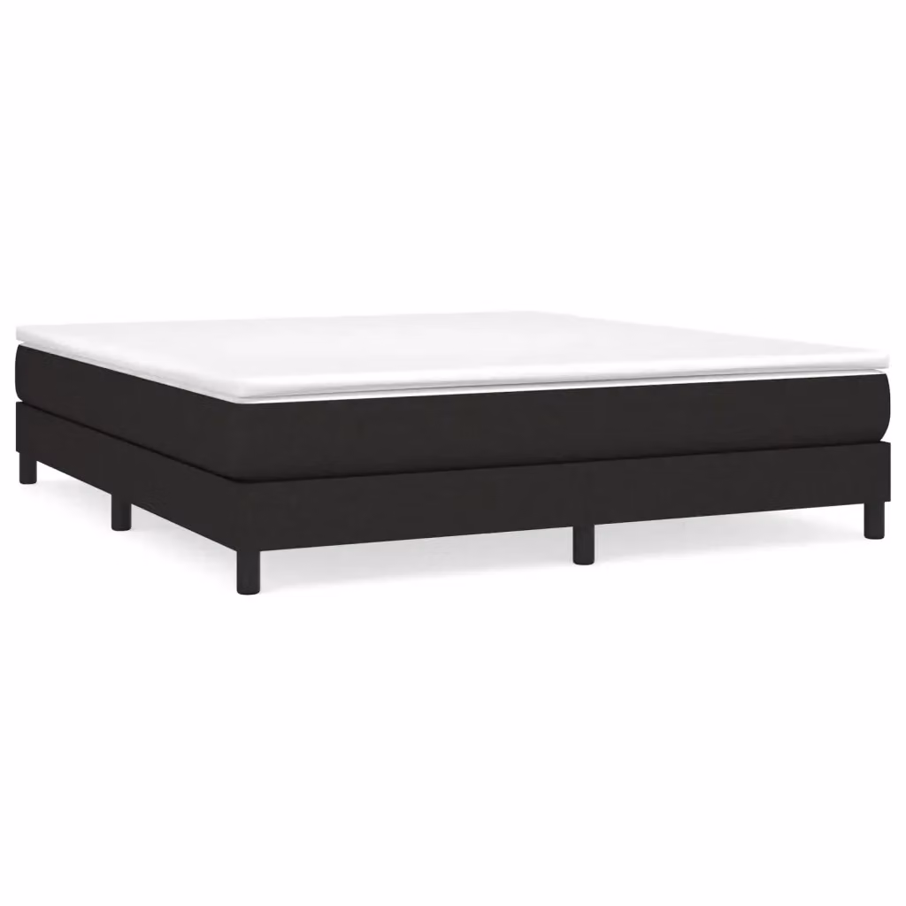 Letto Ibrido vidaXL con Giroletto a Molle e Materasso in Tessuto Nero e Bianco L/P: 180 x 200 cm – 2
