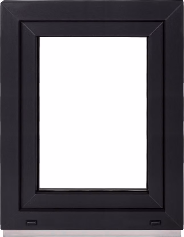 Finestra per cantina Framex Finestra in PVC-U interno bianco / esterno antracite Larghezza x altezza 60 x 70 cm (600 x 700 mm) 3 vetri (32 mm) rotazione/inclinazione DIN sinistra