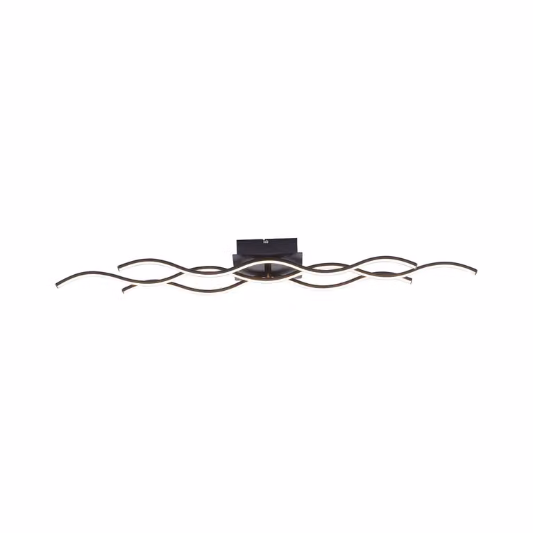 Lampada da soffitto a LED, design a onda, nero, lunghezza 97 cm
