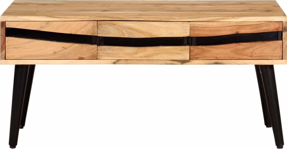 Tavolino da Salotto 88x50x42 cm in Legno Massello di Acacia