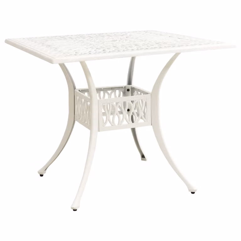 vidaXL Tavolo da giardino bianco 90x90x73 cm in fusione di alluminio