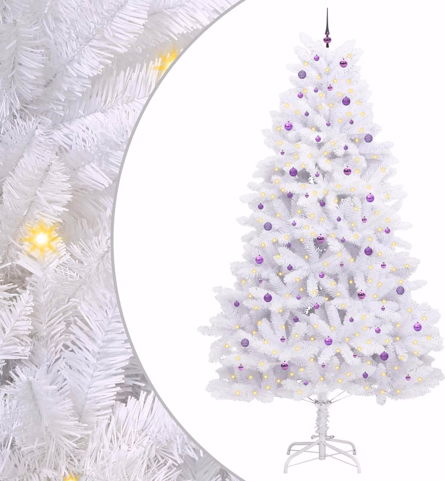 Albero di Natale Artificiale con Rami Pieghevoli Bianco 300 cm