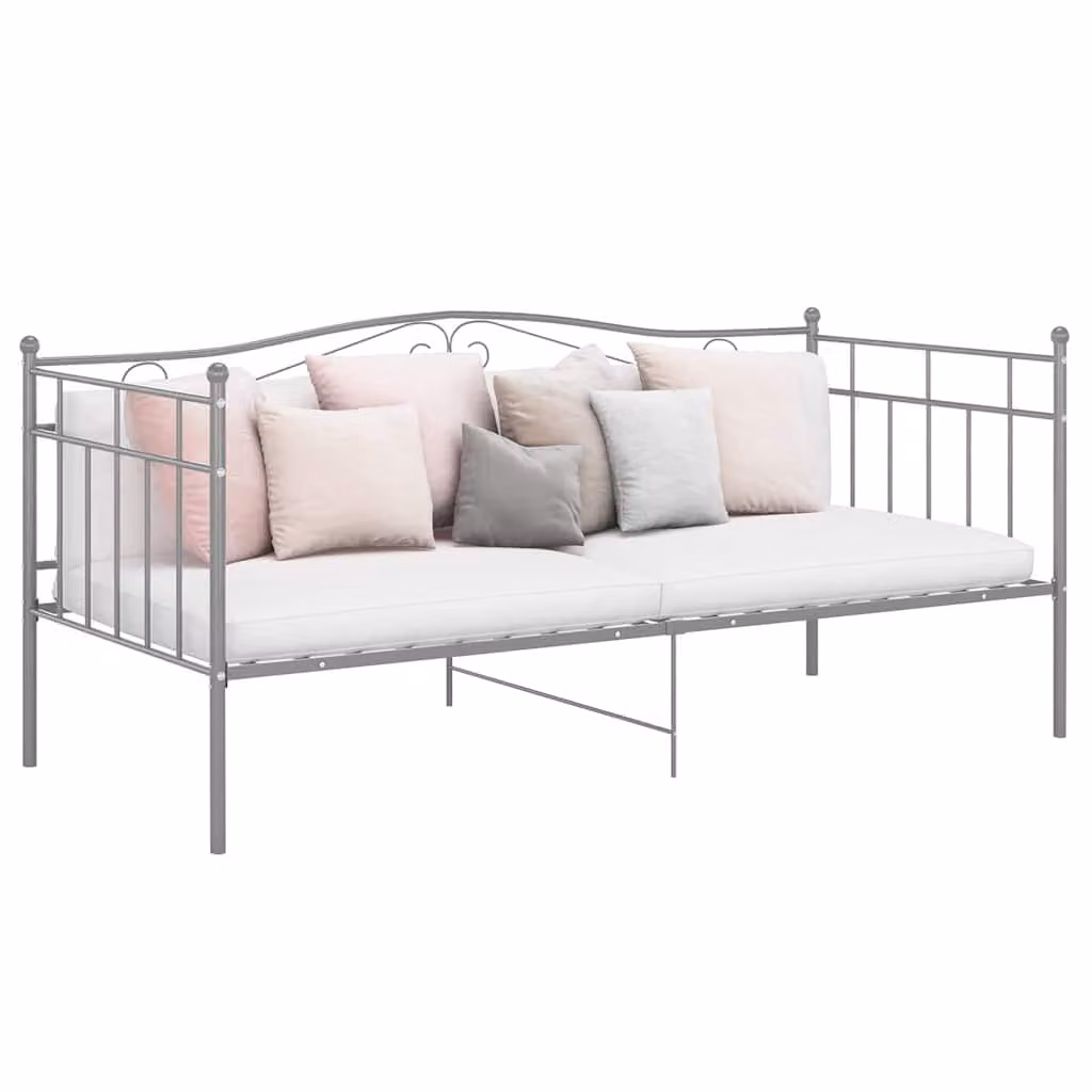 vidaXL Telaio Divano Letto Grigio in Metallo 90x200 cm