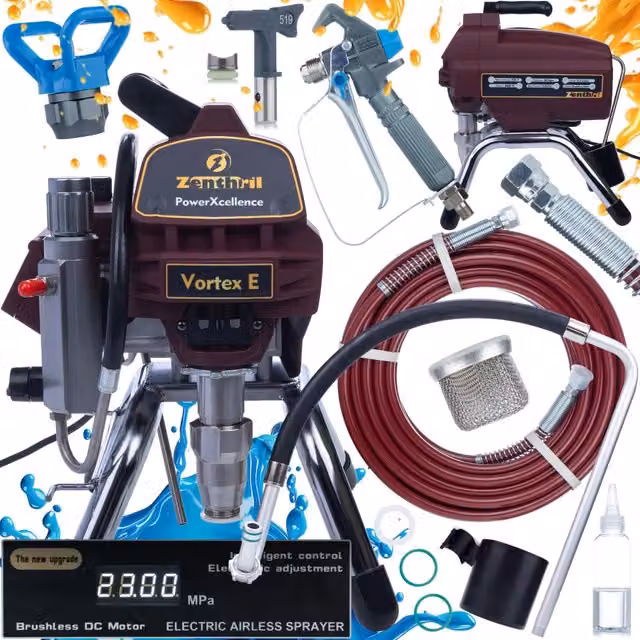 Pompa a pistone airless Zenthril Vortex E con tecnologia PowerXcellence, 3000W, 20MPa, 3,5L/min