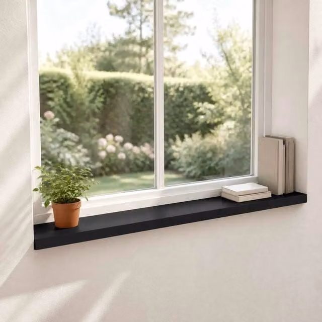 Set di 2 soglie per finestre in legno vidaXL colore nero L 160 cm x P 20 cm x H 2 cm – 1