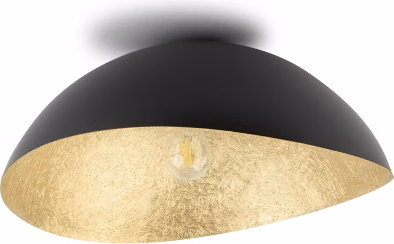 Lampada da soffitto decorativa nero-oro con paralume irregolare rotondo 33 cm Solaria 1xE27 15W Sigma Lighting