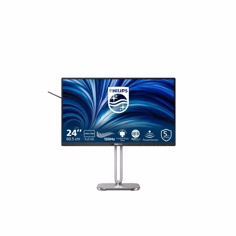Monitor PC Philips Serie 4000 24B2N4200/00 da 23.8 pollici Full HD IPS Grigio con HDMI, DisplayPort e USB-C – 2