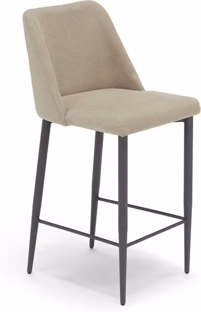 Sgabello Imbottito Redokasa per Cucina e Soggiorno, Gambe in Metallo, Colore Tortora/Beige, Altezza: 63 cm