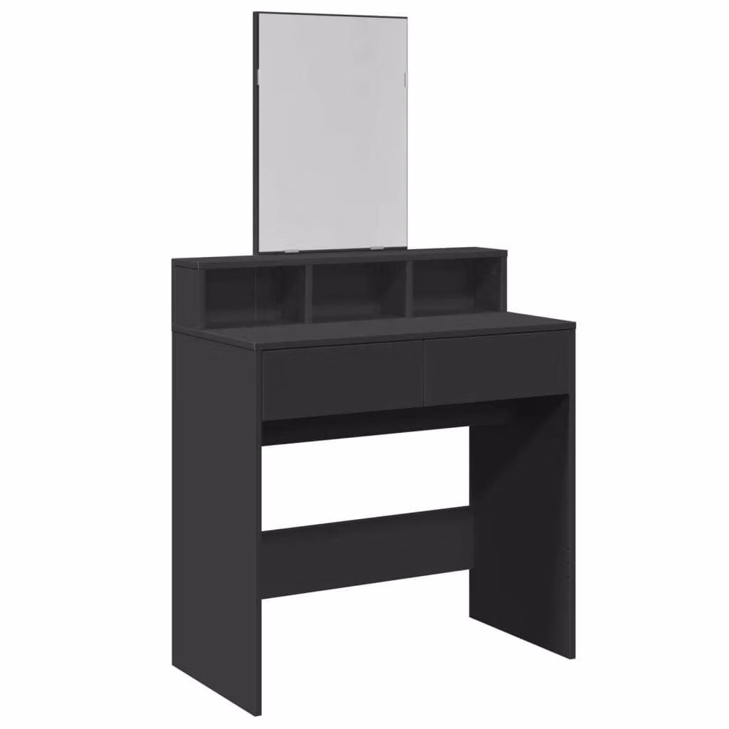 Toeletta con Specchio Nero 80x41x144,5 cm