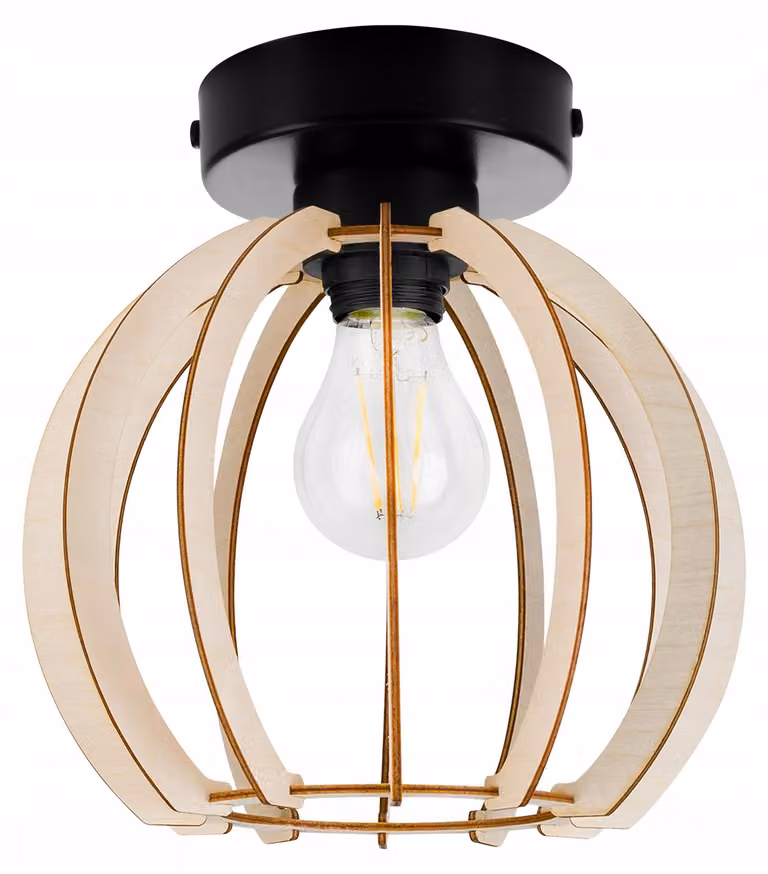Plafoniere con paralume in legno LED – Lampada da soffitto moderna Applique di design